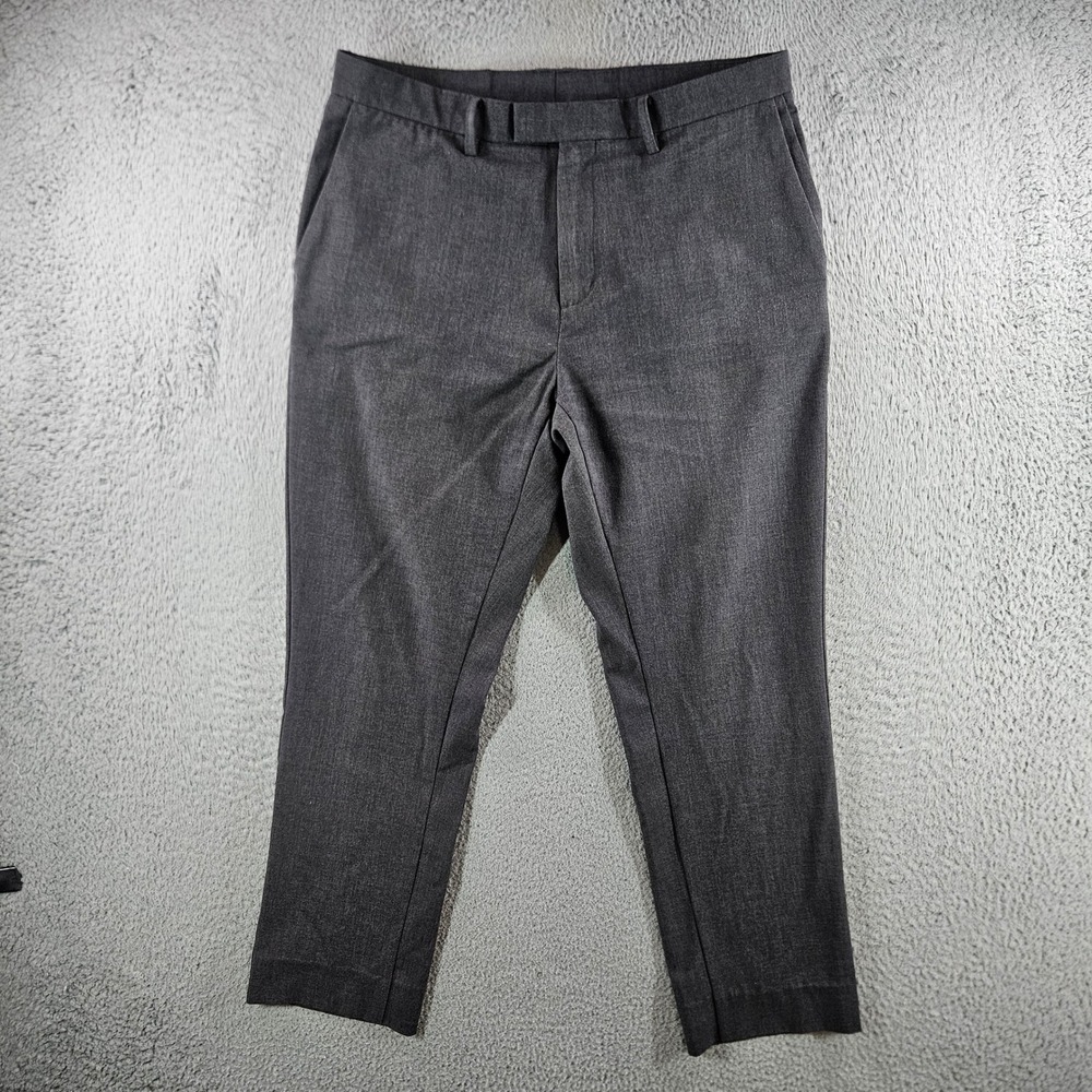 Ministry of Supply Kinetic Slim Pants Mens 34 Charcoal Gray Performance Trousers